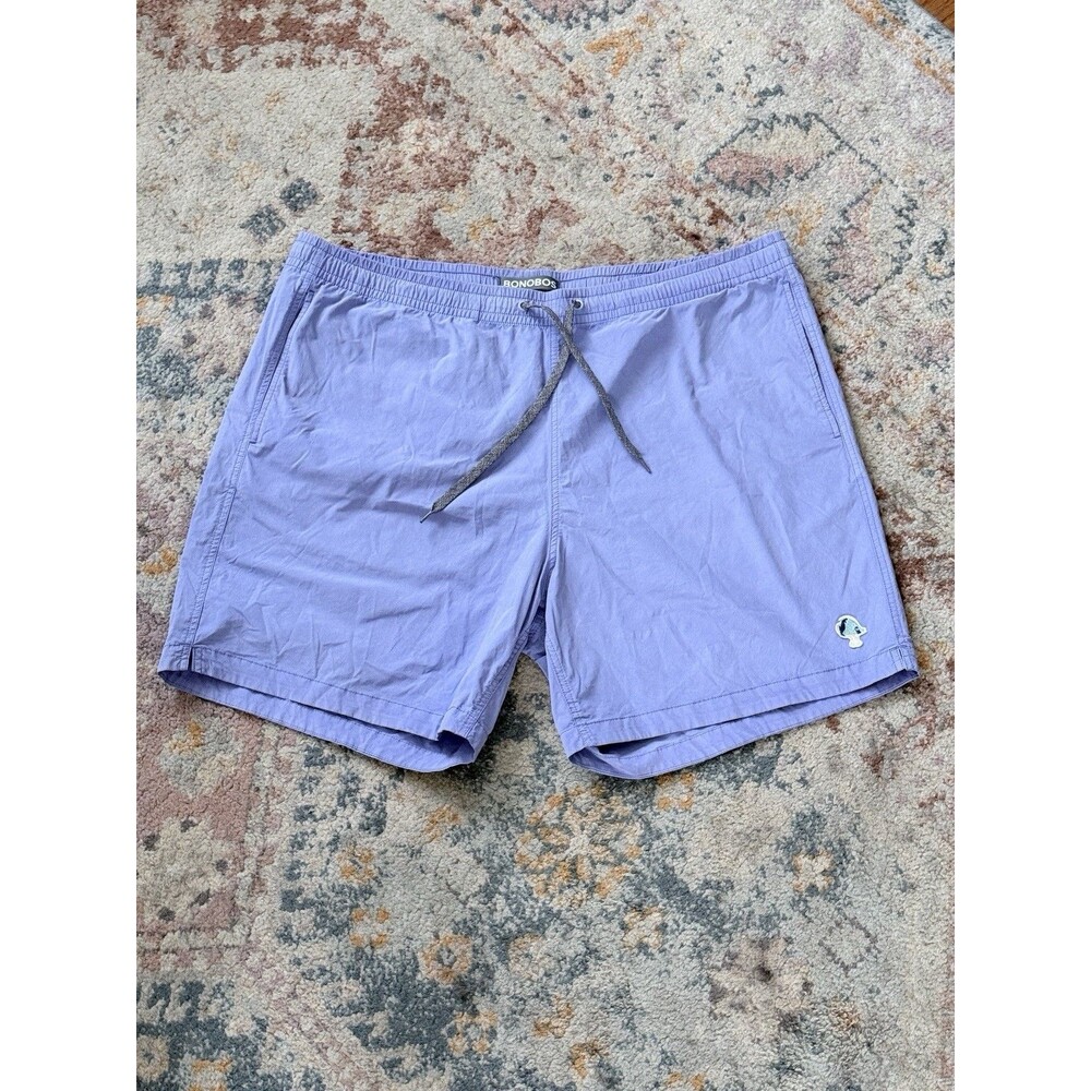 Bonobos Volley Shorts Mens Size XXL Blue 7” Inseam Swim Trunks Fish Embroidered